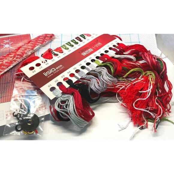 Eternal Love Forever Cross Stitch Kit Roses Rings Faux Clock Chinese Lisia C3096 - Picture 5 of 10